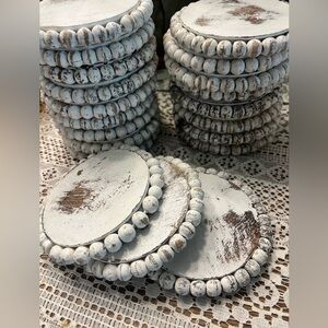 Wedding centerpiece! 20  distressed, white, and wood coasters